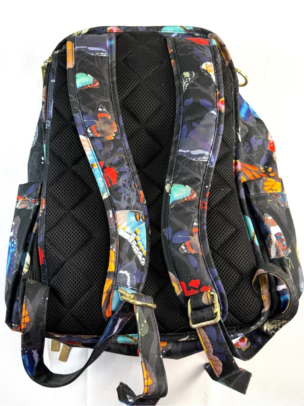JuJuBe Butterfly Diaper Bag Backpack Changing Pad Multicolor Floral Black